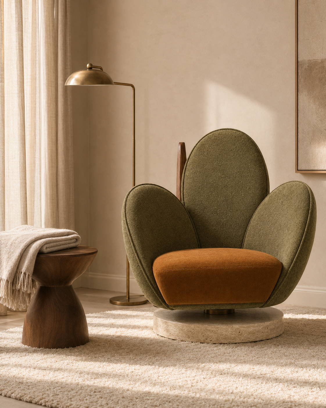 Mireva Petal Swivel Lounge Chair