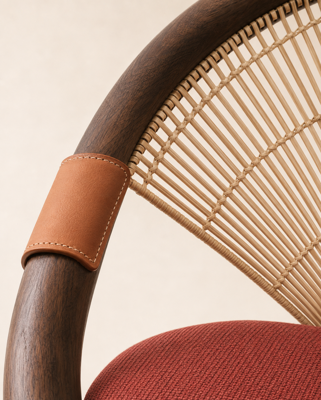 Avellin Crescent Cane Lounge Chair
