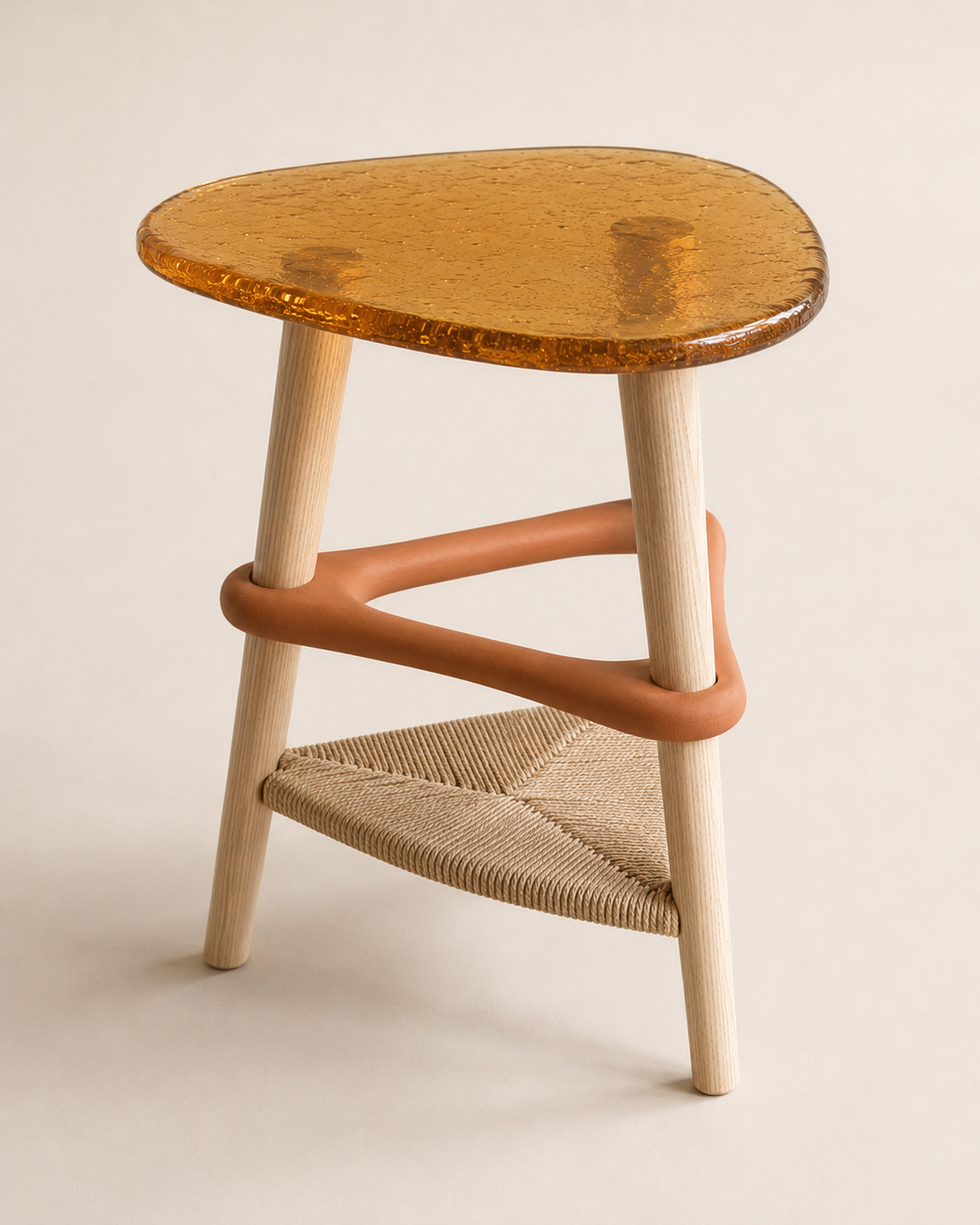 Orlina Halo Amber Glass Side Table