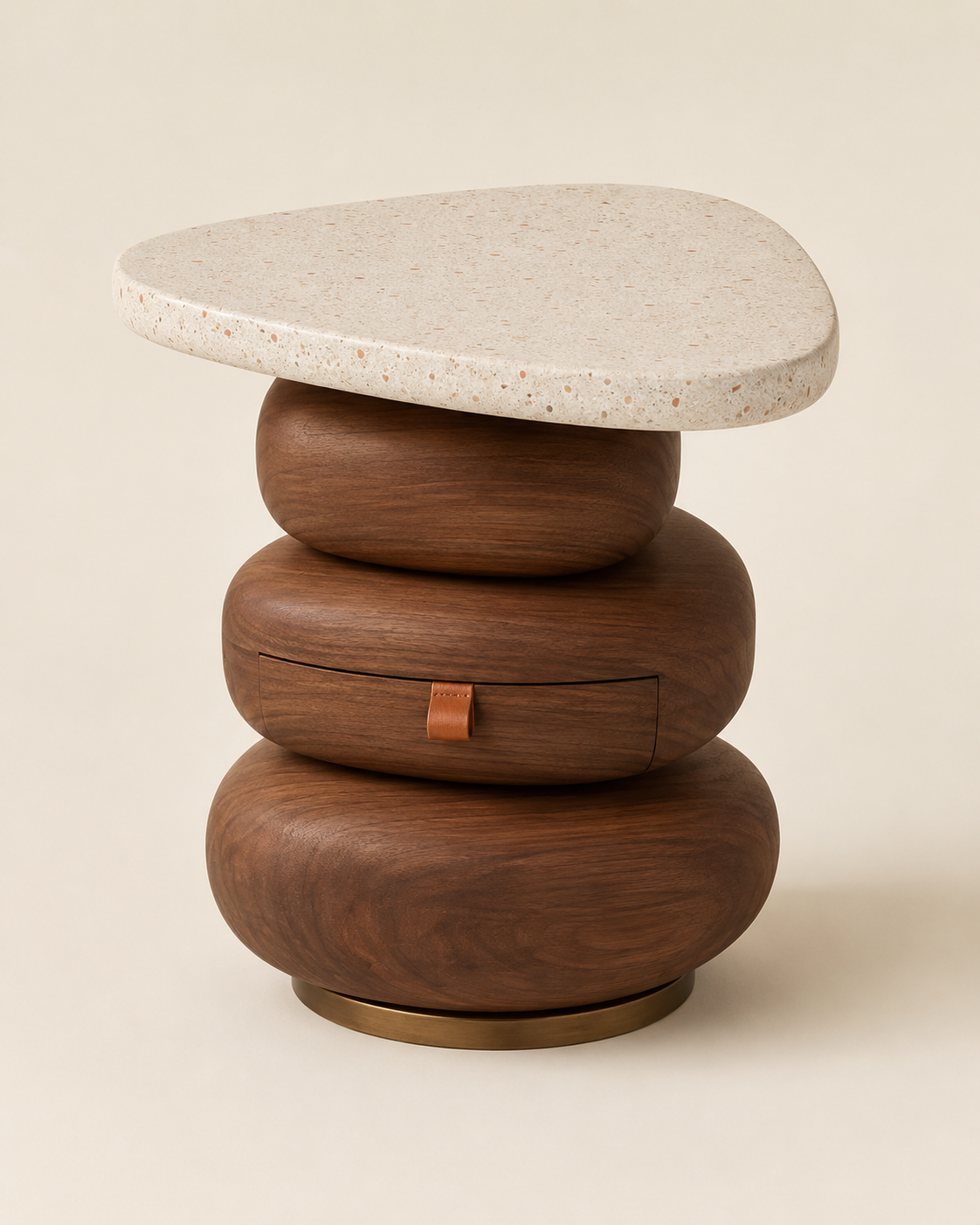 Cairenne Stack Terrazzo Side Table with Hidden Drawer
