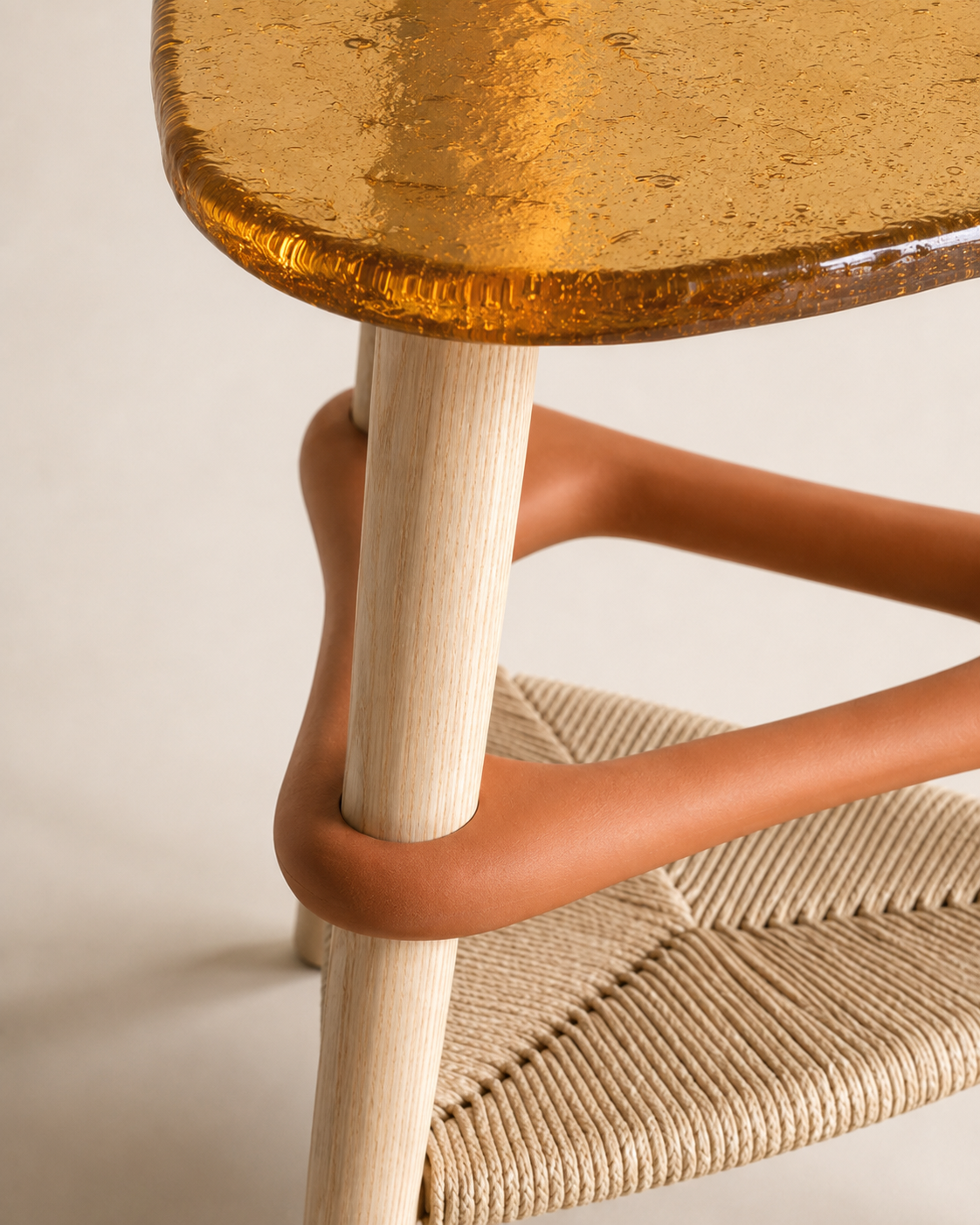 Orlina Halo Amber Glass Side Table