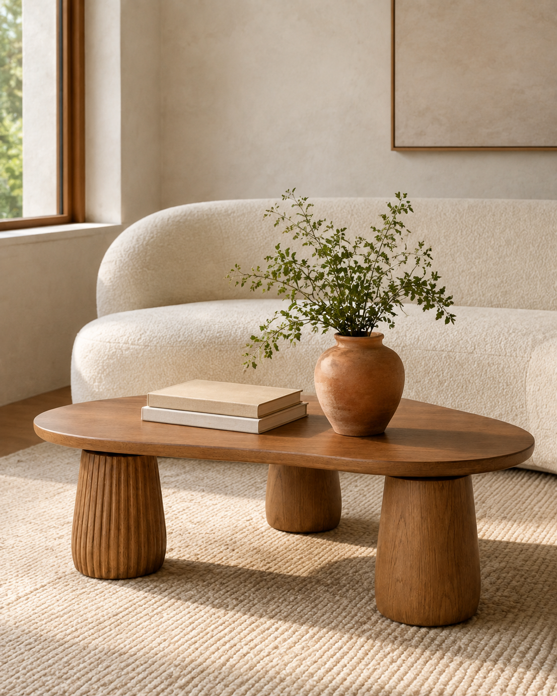 Solenne Arc Sculptural Oak Coffee Table