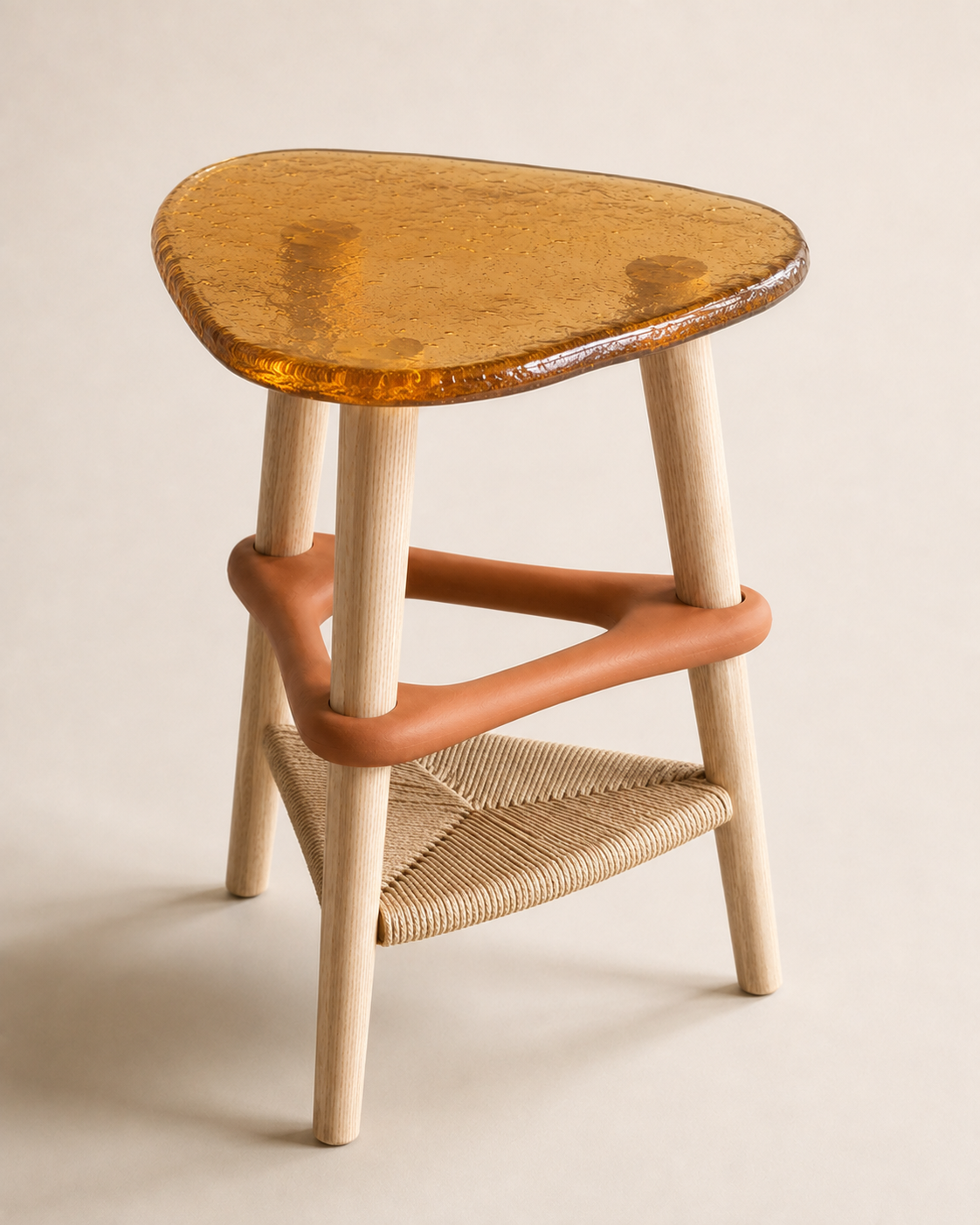Orlina Halo Amber Glass Side Table